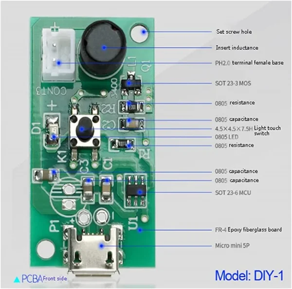 ماژول بخار سرد پیزو با ورودی Micro USB و فیلتر - Image 2