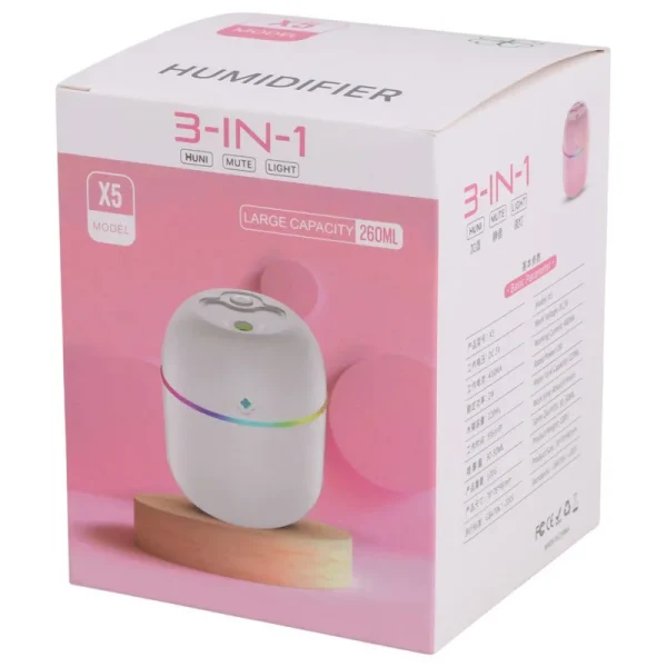 بخور سرد HUMIDIFIER مدل X5(صورتی پاستلی) - Image 2
