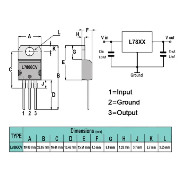 ولتاژ رگولاتور L7806CV - Image 2