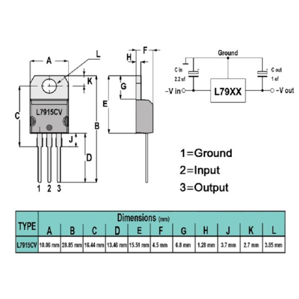 ولتاژ رگولاتور L7915CV - Image 2