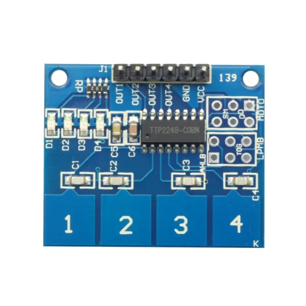 ماژول کی پد 1x4 تاچ خازنی TTP224 - Image 4