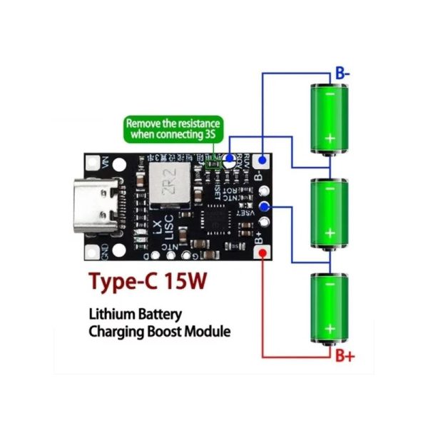 ماژول شارژر باتری لیتیوم  2 سل و 3 سل با ورودی Type-C - Image 5