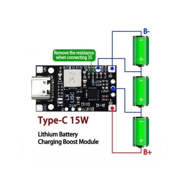 ماژول شارژر باتری لیتیوم  2 سل و 3 سل با ورودی Type-C - Image 5