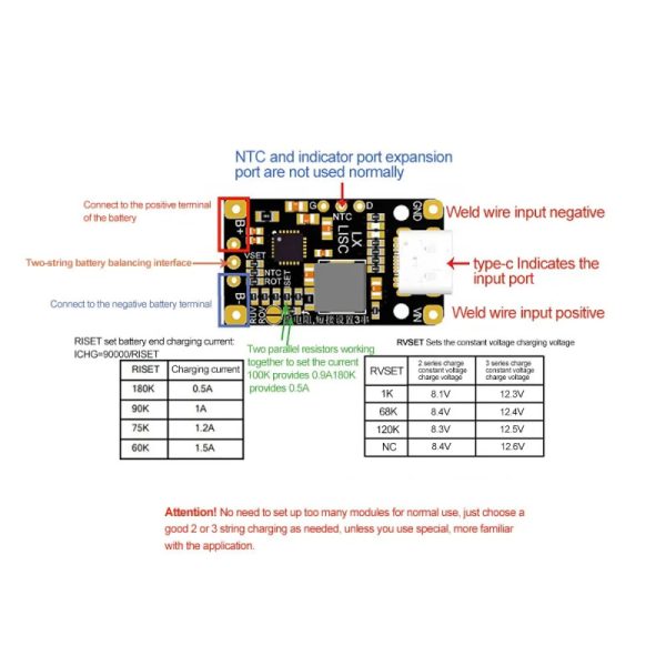 ماژول شارژر باتری لیتیوم  2 سل و 3 سل با ورودی Type-C - Image 7