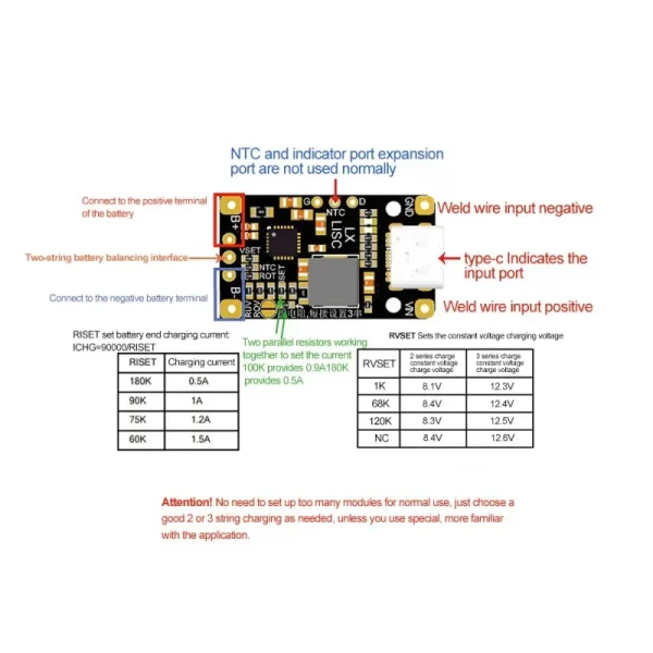 ماژول شارژر باتری لیتیوم  2 سل و 3 سل با ورودی Type-C - Image 7
