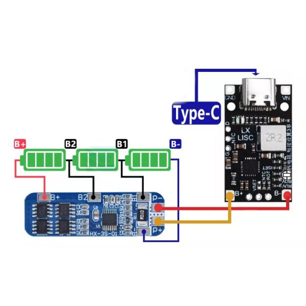 ماژول شارژر باتری لیتیوم  2 سل و 3 سل با ورودی Type-C - Image 8