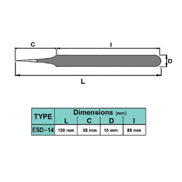 پنس آنتی استاتیک ESD-14 - Image 4