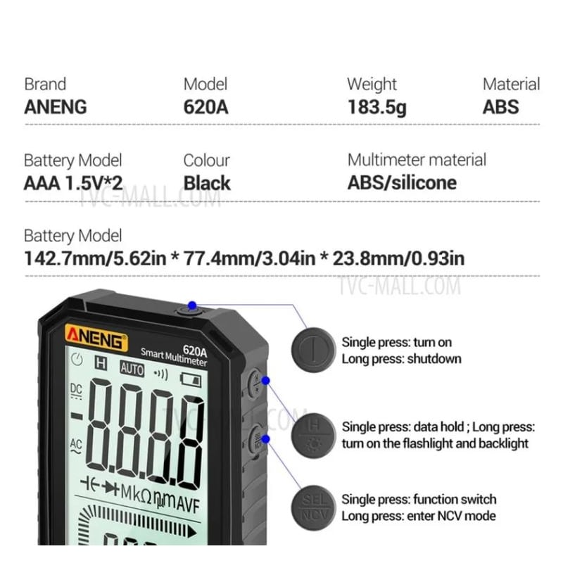 مولتی متر دیجیتال آننگ AN620A 8 مولتی متر دیجیتال آننگ AN620A - Image 8