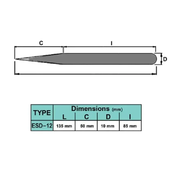 پنس آنتی استاتیک ESD-12 - Image 4