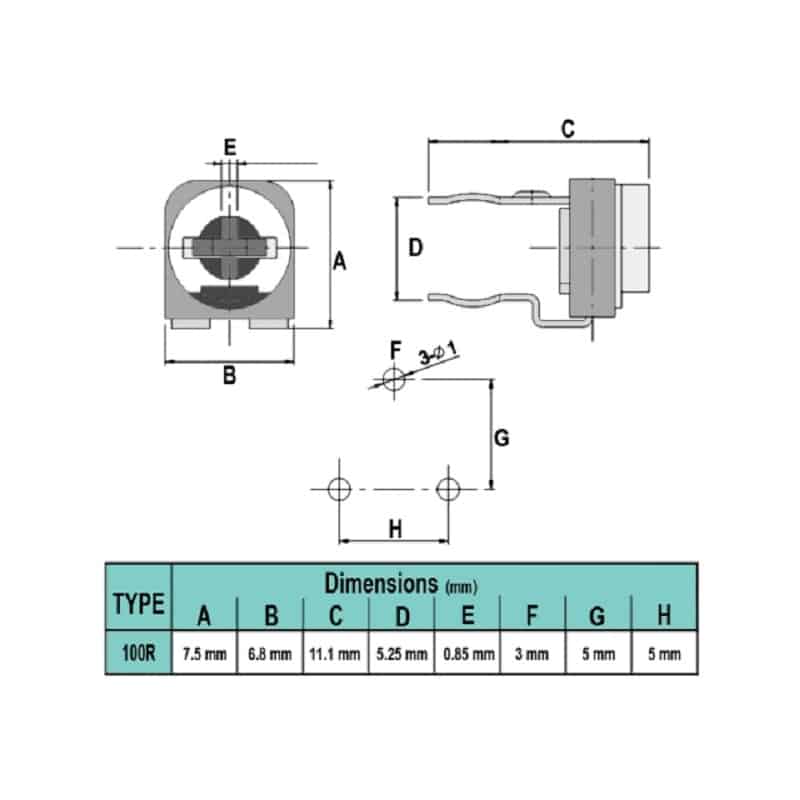 پتانسیومتر خوابیده
