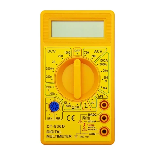مولتی متر دیجیتالی DT-830D زرد - Image 2