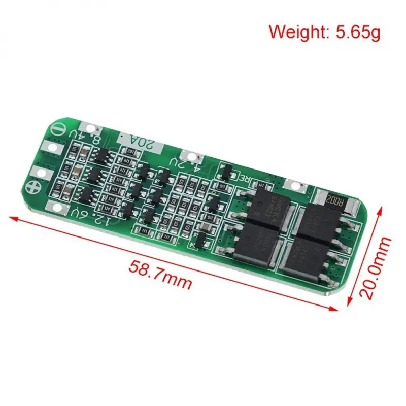 ماژول شارژ و دشارژ BMS باتری لیتیومی 3 سل 20 آمپر - Image 5