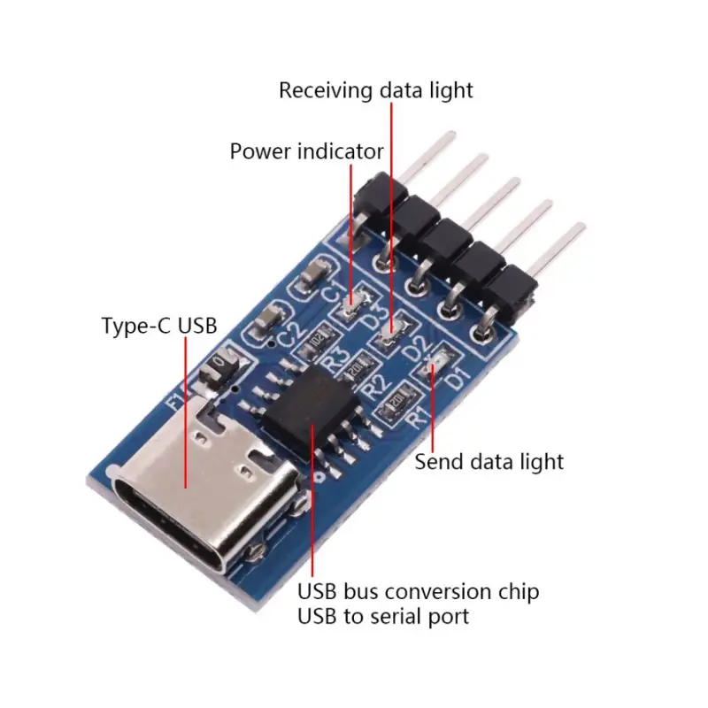 ماژول مبدل USB Type-C به TTL با تراشه CH340N - Image 4